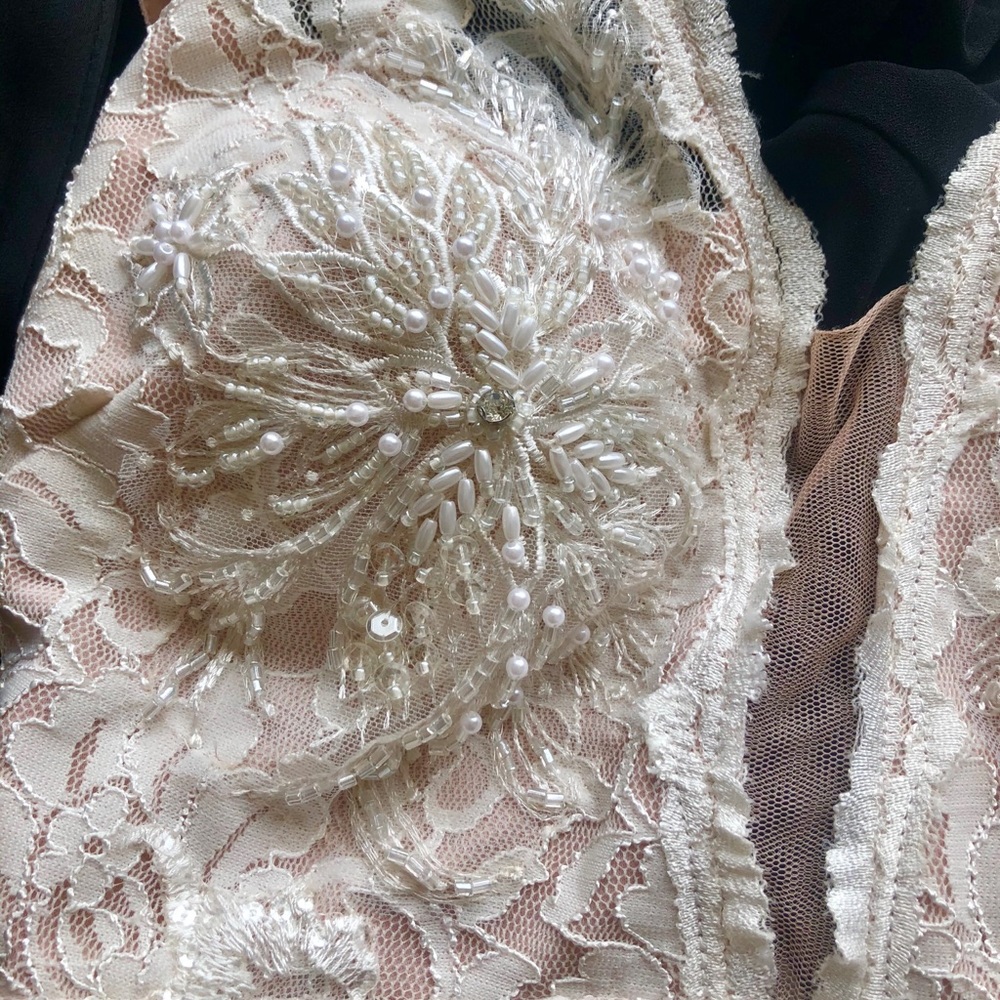 Wedding or Formal Dress Beaded with Blush Lining - Picture 4 of 6